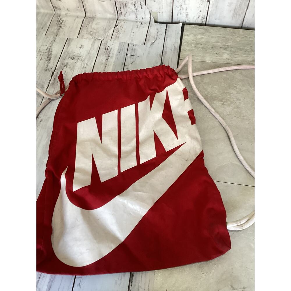 Nike Drawstring Backpack String Bag Red Workout A… - image 4